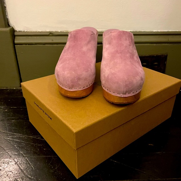 Charlotte Stone Marlo purple suede clogs - size 7 - Picture 3 of 4